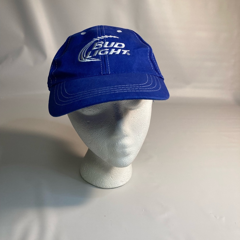 Bud light blue football baseball adjustable cap